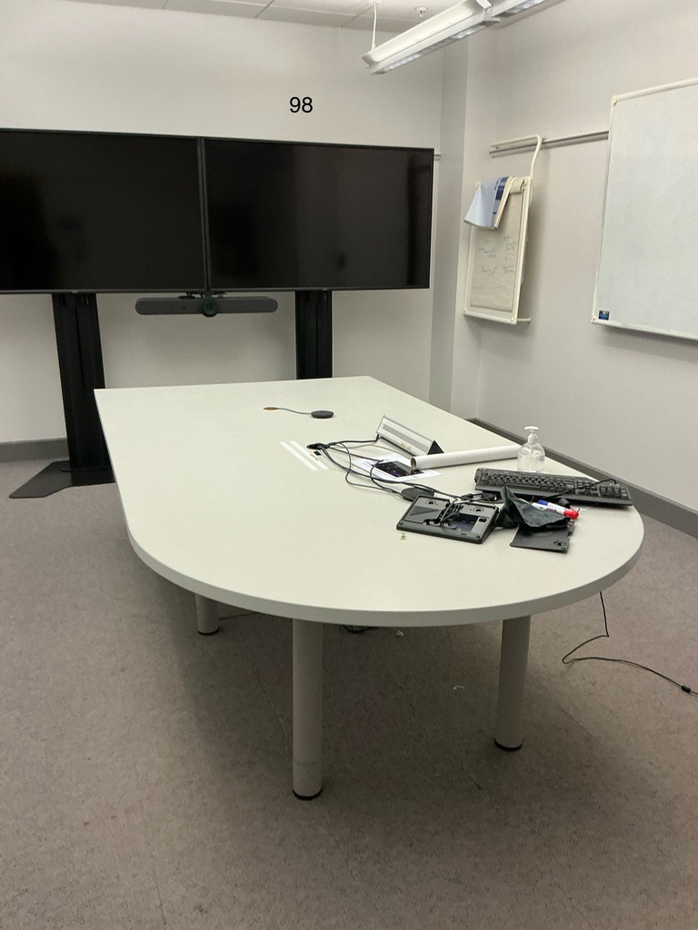 Curved meeting desk