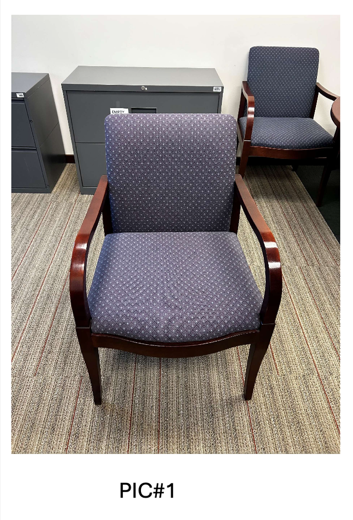 GUEST CHAIRS - FULL BACK, BLUE WITH PATTERN, GUNLOCKE