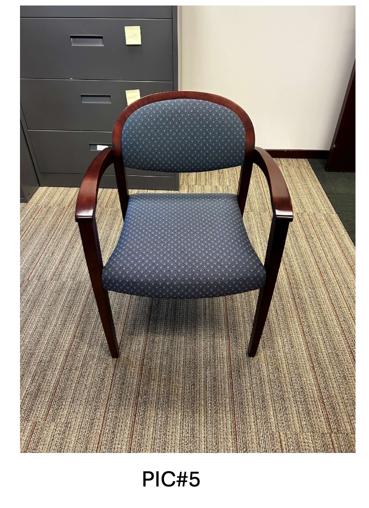 GUEST CHAIRS - HALF BACK, BLUE WITH PATTERN, GUNLOCKE