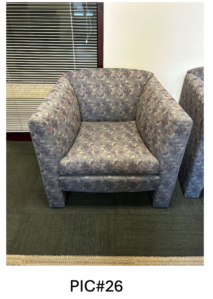 LOUNGE CHAIRS , MIXED PURPLE PATTERN, NO TAG
