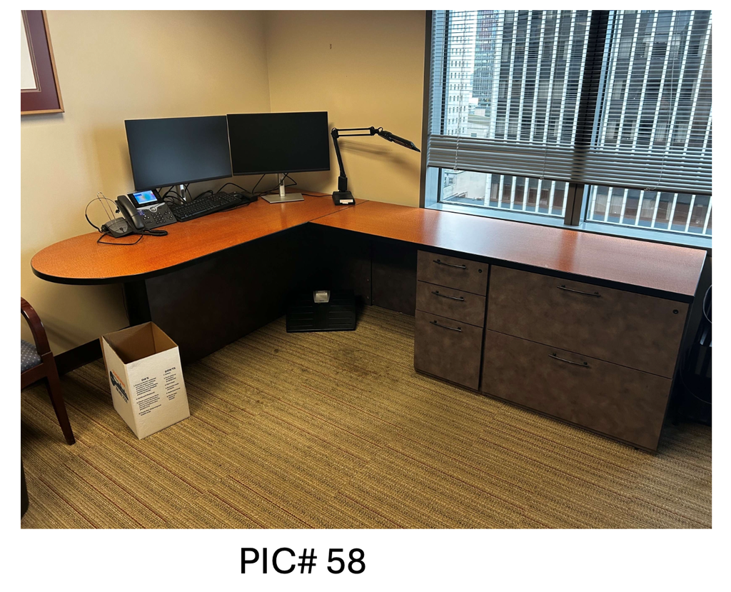 L-SHAPE DESK WITH BULLET TABLE