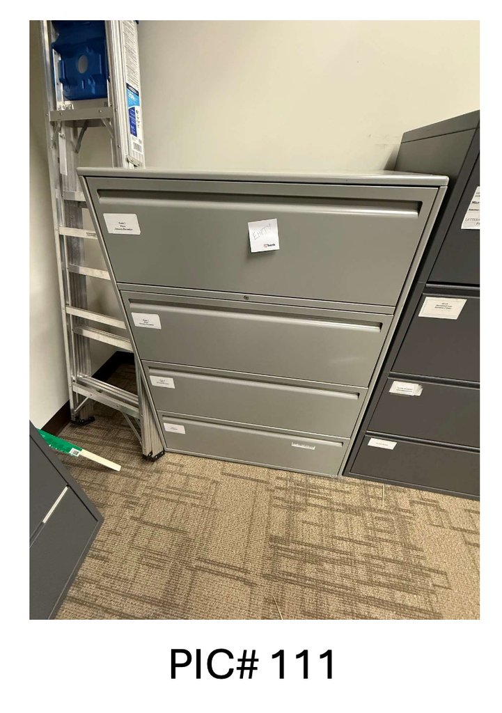 4 DRAWER LATERAL FILE CABINET - LIGHT GREY