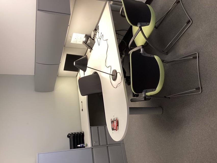 U-Shaped Desk with Overhead