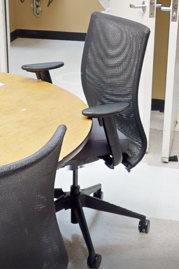 Black task chair with arms