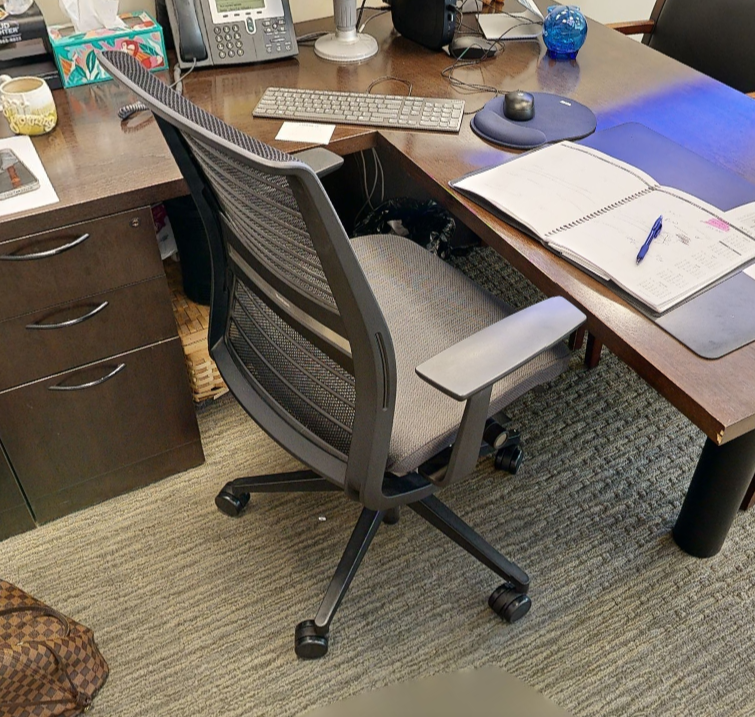 Task chair with arms