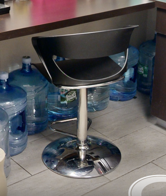 Black barstool