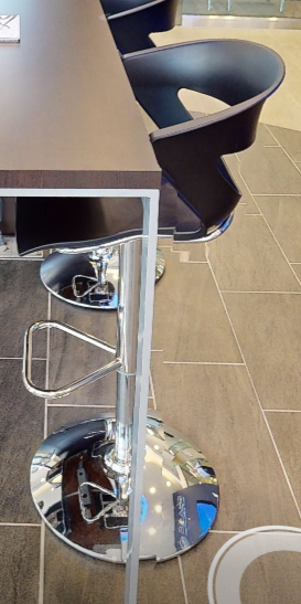 Black adjustable barstools