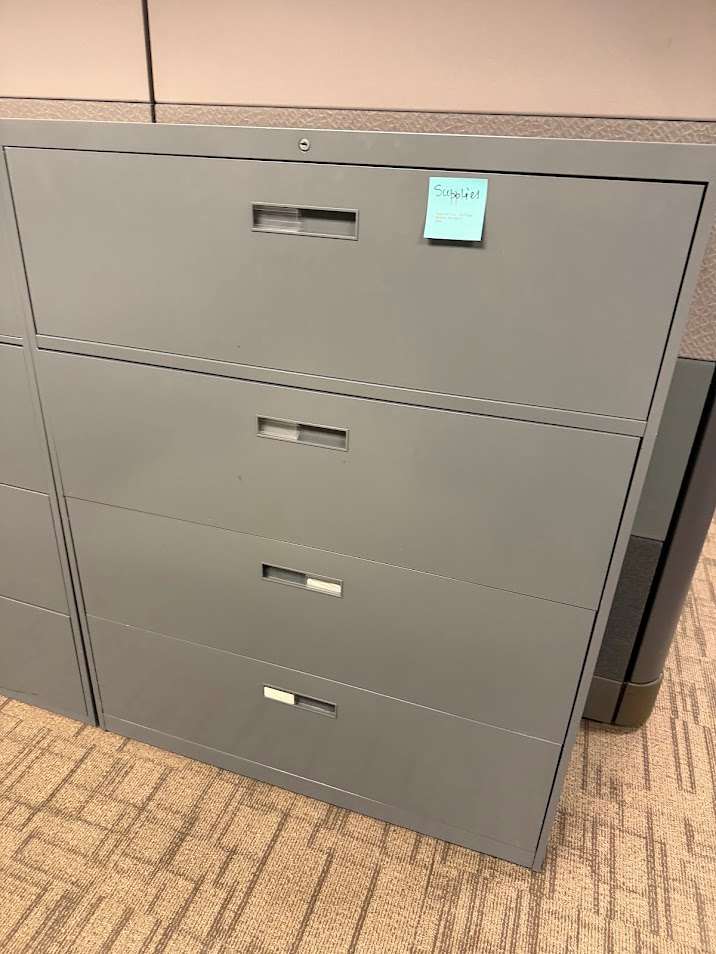 4-DRAWER LATERAL FILE CABINET (METAL) DARK GREY