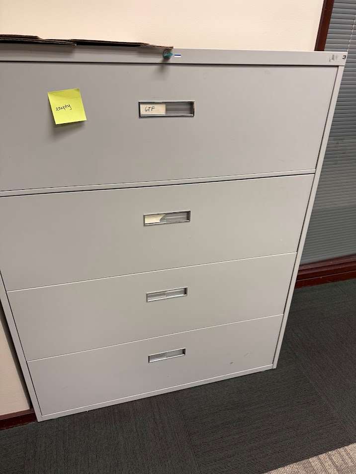 4-DRAWER LATERAL FILE CABINET (METAL) LIGHT GREY