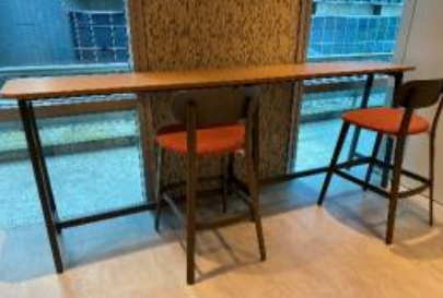 Orange Stool with Backrest