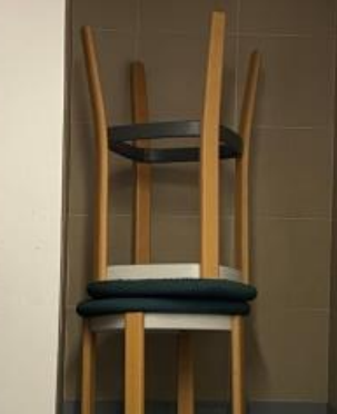 Blue Fabric Stool