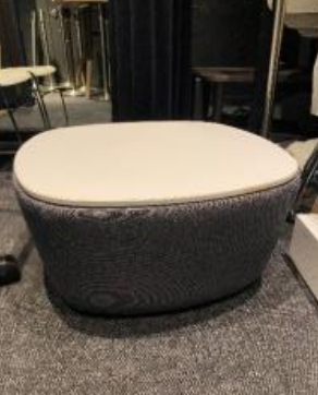 Light Grey Fabric Square Table