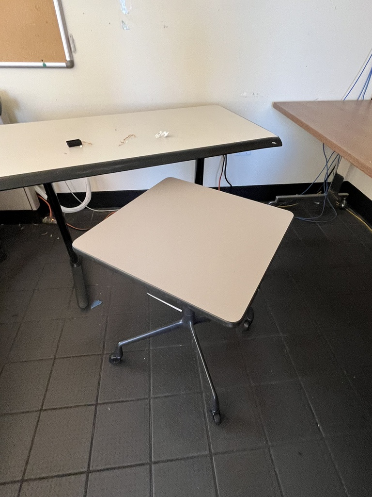 Small Square Table on Wheels