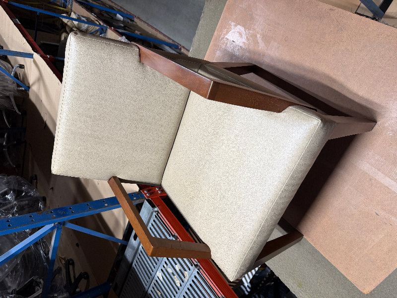 BEIGE FABRIC SIDE CHAIR