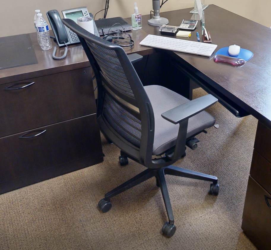Black task chair with arms