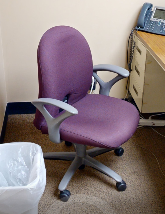 Purple task chair with arms
