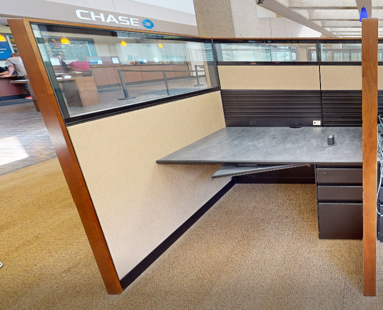 1 pedestal desk with keyboard