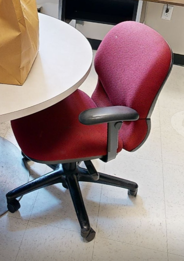 Red task chair with arms
