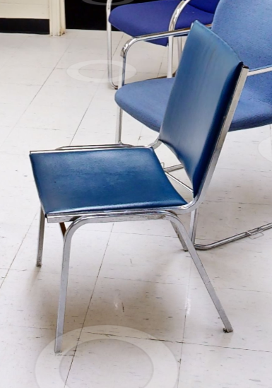  Blue side chair no arms