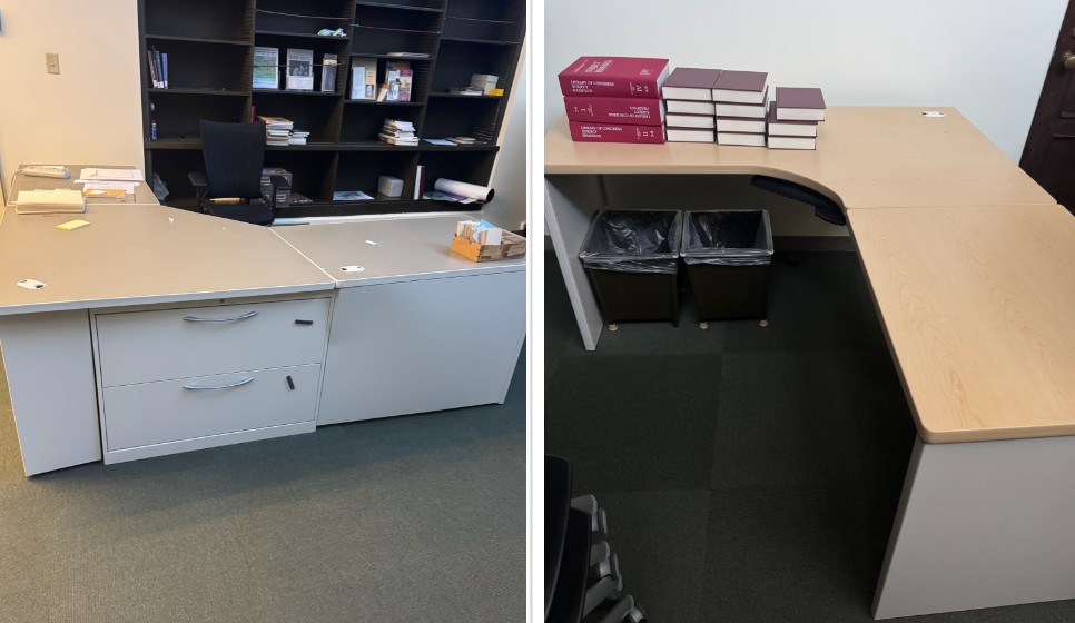 Cubicle style L-desks