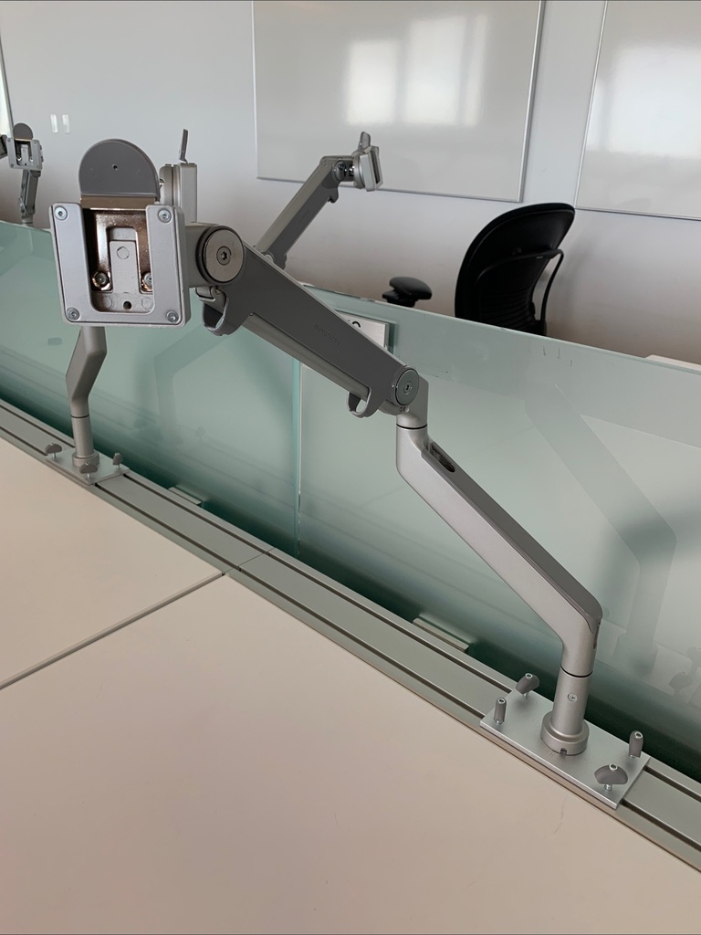 Articulated single  Monitor Arm with sliding track base 