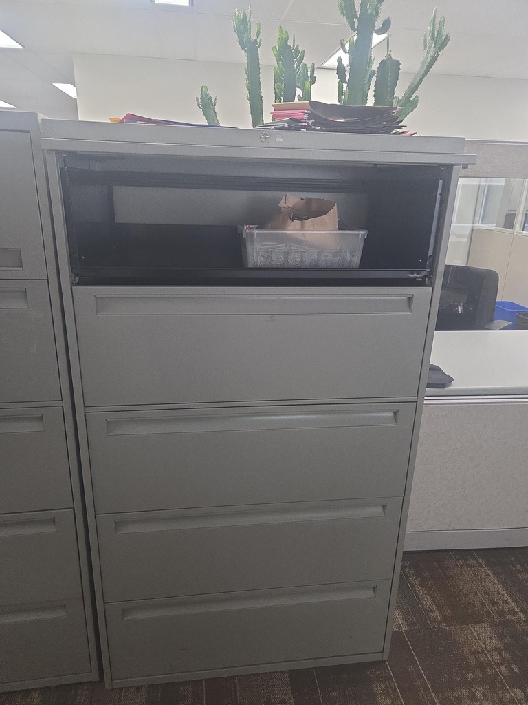 4 drawer verticle filing cabinet w/ pullout shelf - scratched