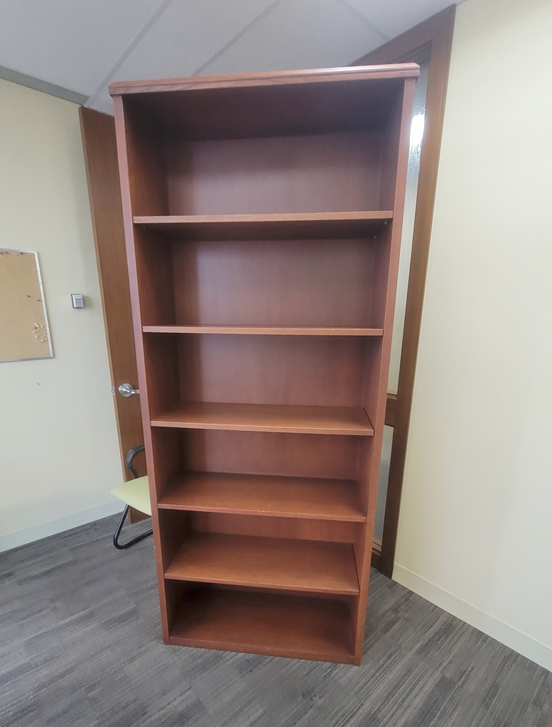 5 shelves bookcase-wood (photo representation)
