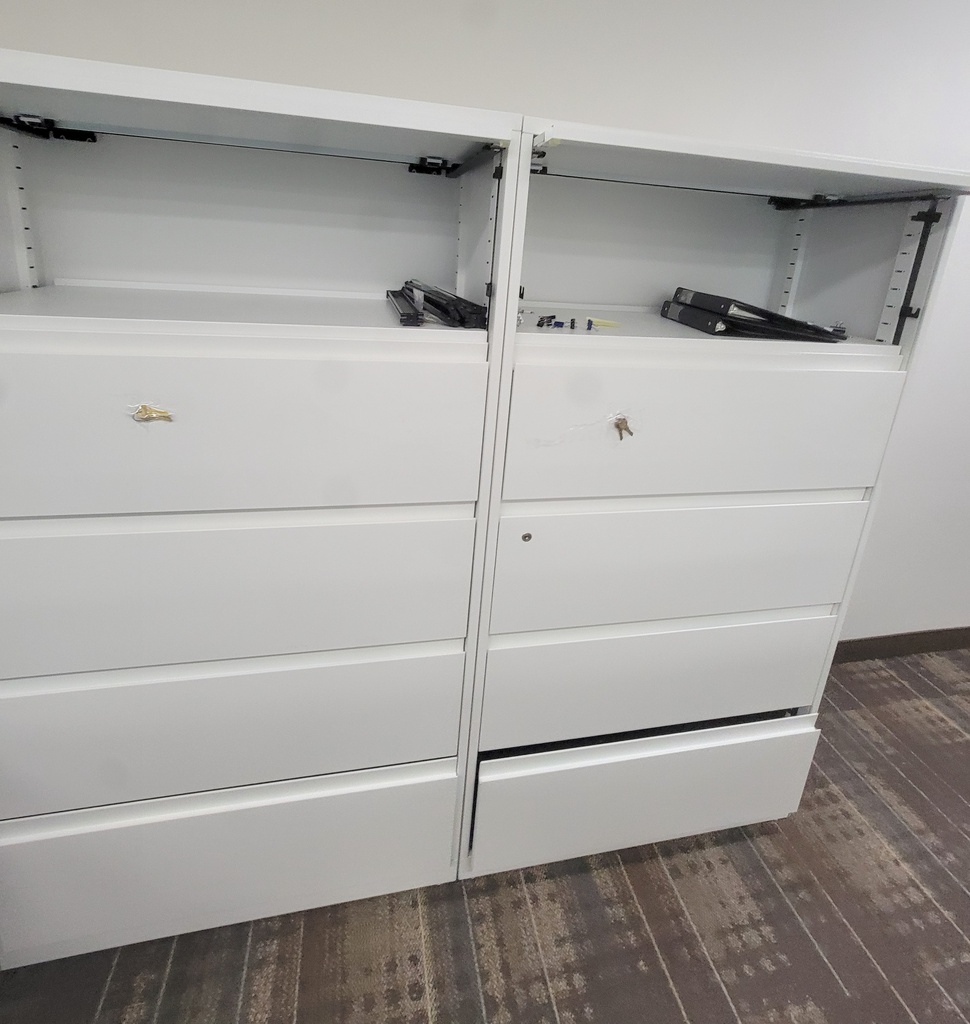 5 drawers white cabinet- metal