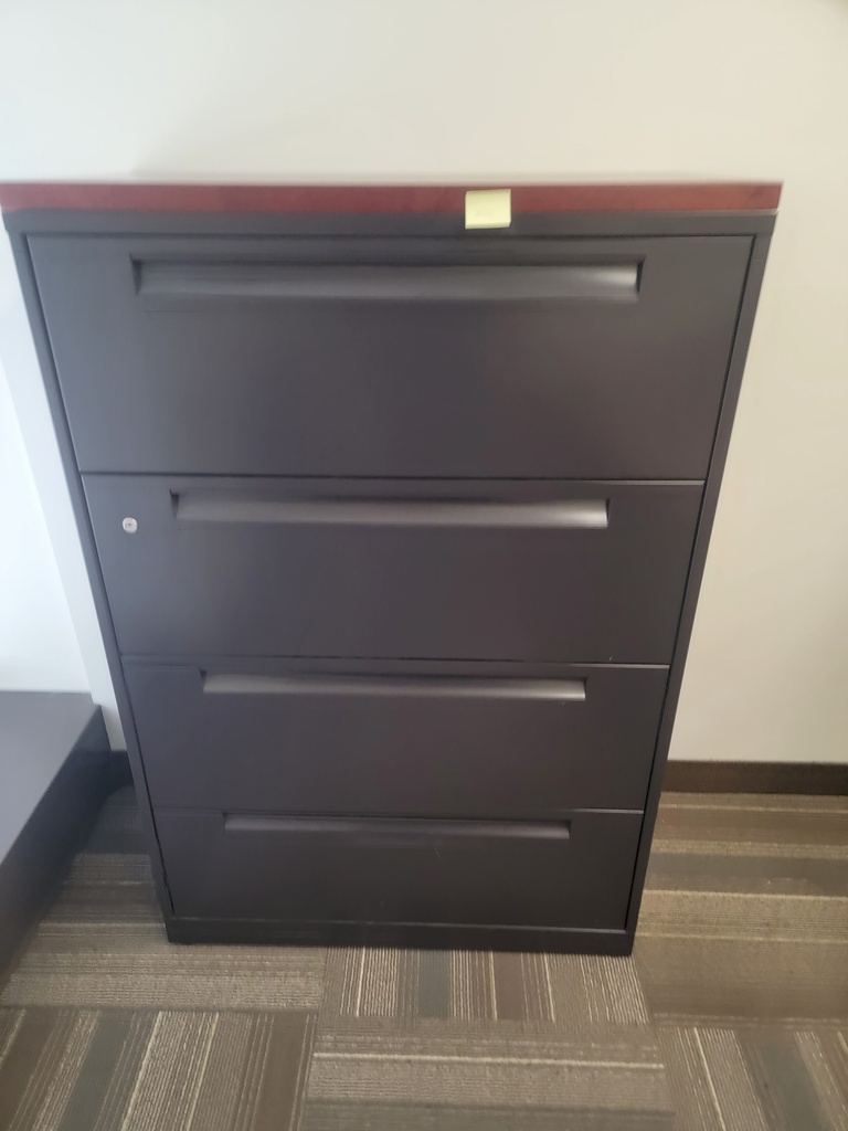 4 drawers cabinet -metal -wood top