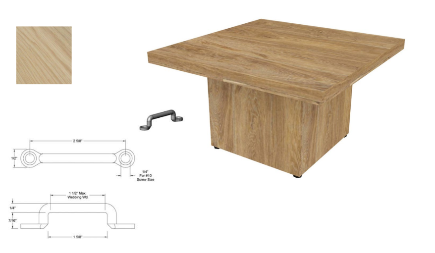 Coffee Table With Wood Base 610mmW x 610mmD x 386mmH - top only