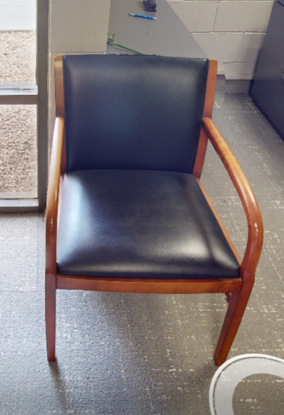 Black guest chair with arms