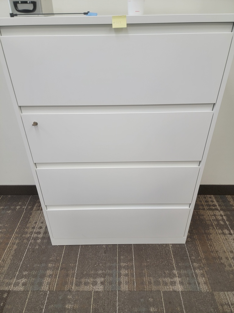 4 drawers cabinet -metal -white