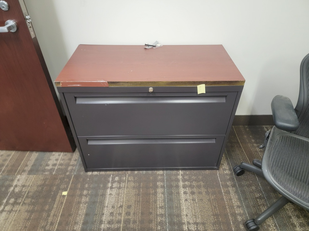 2 drawers cabinet / met-dark (photo representation)