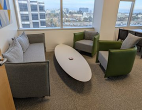 Table, long oval coffee table