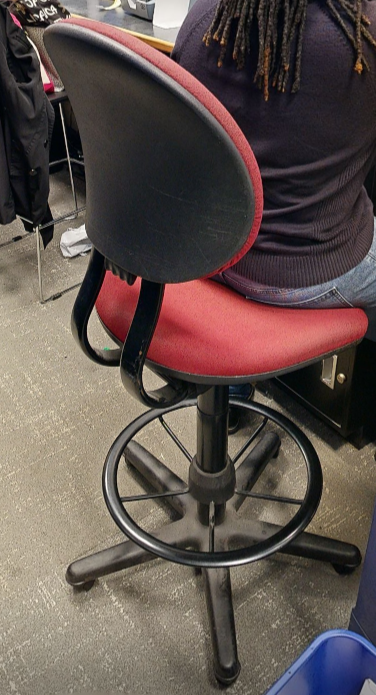 Red adjustable task chair