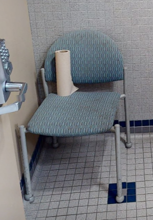 Blue side chair no arms