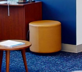 Round yellow ottoman