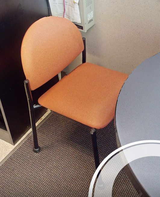 Orange side chair no arms