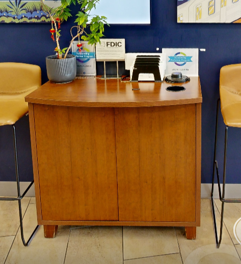 2 door coffee cabinet, wood