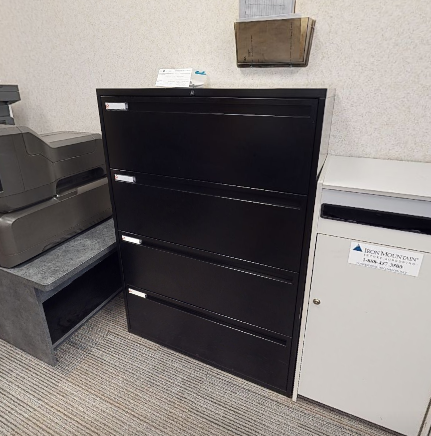 Filing Cabinet - 4 Drawer, Black