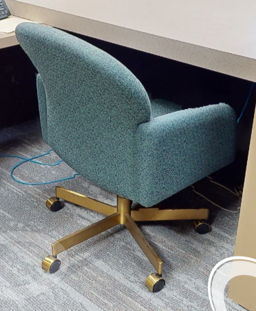 Blue mobile guest chair