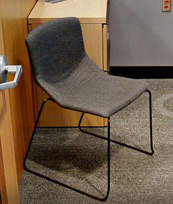 Grey fabric side chair