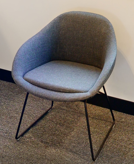 Grey round lounge chair