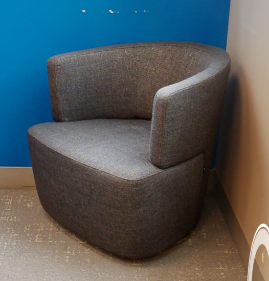 Grey round lounge chair