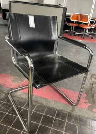 Sled Chair - Black Leather