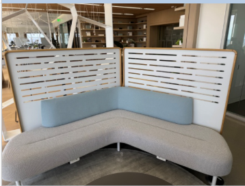 ZONES SETTINGS 108 DEG CORNER SOFA W/ FREESTANDING SCREEN