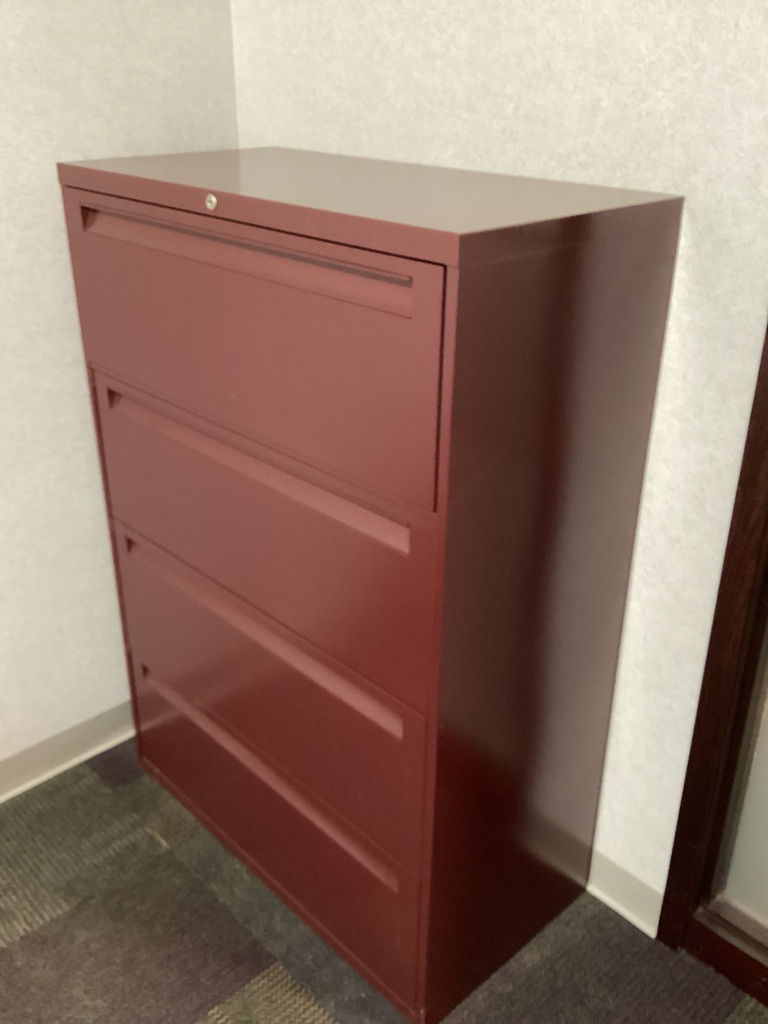 4 Drawer Lateral Maroon 