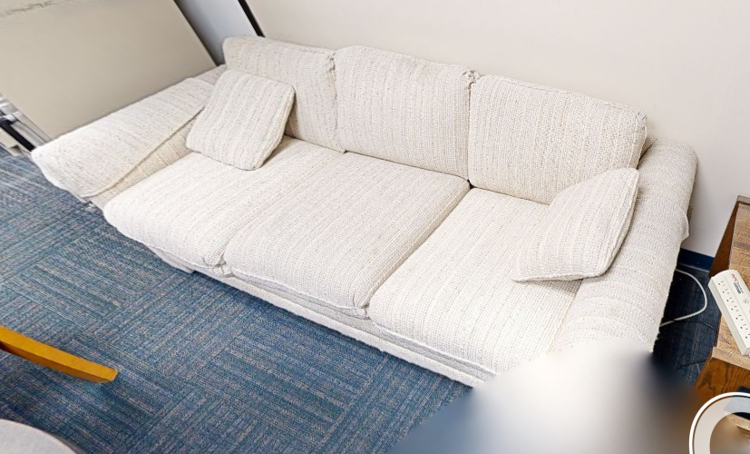3 seat white couch
