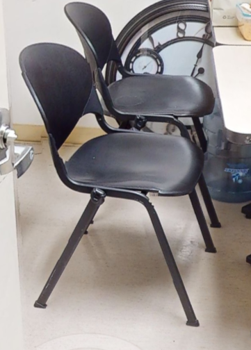 Blk metal side chair no arms