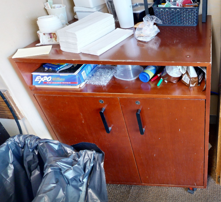 2 door mobile wood cabinet